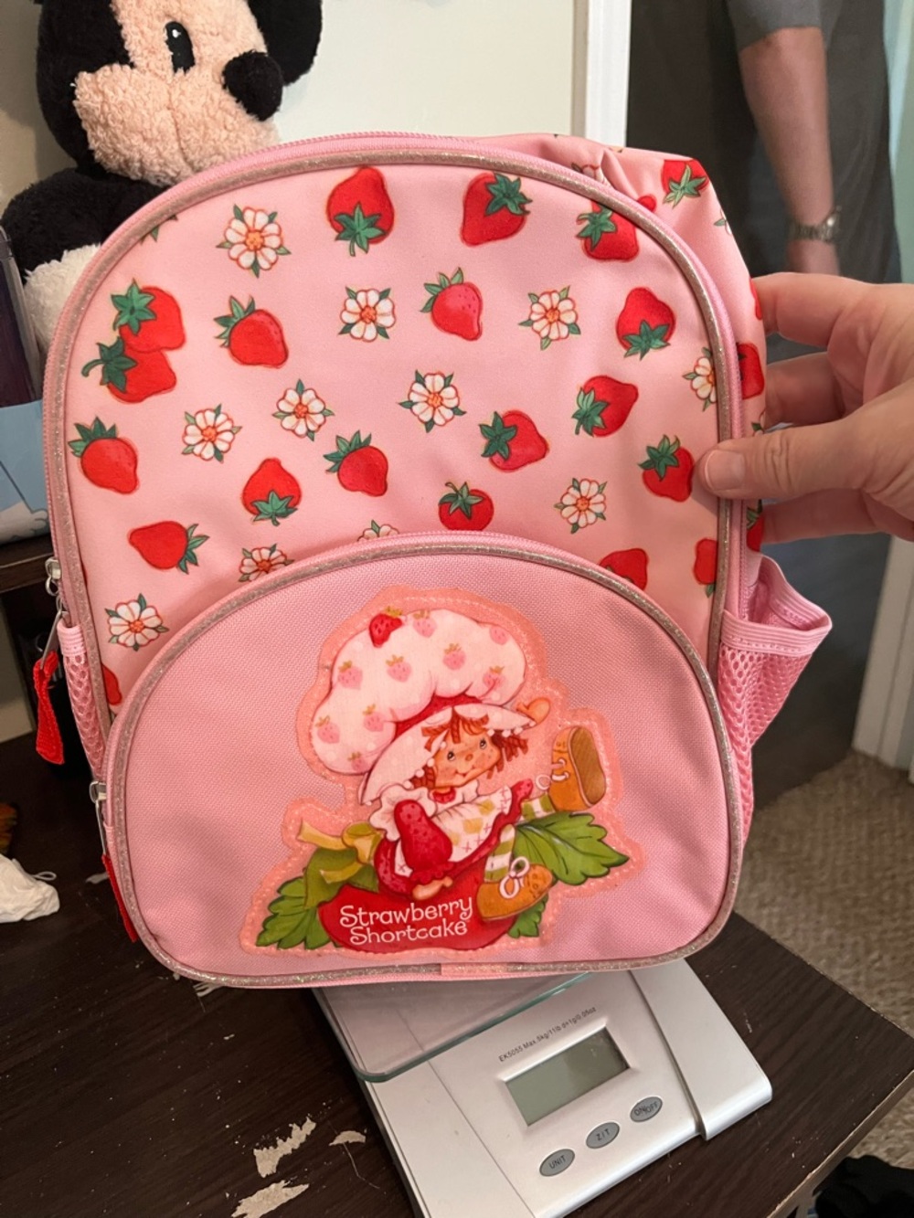 Strawberry Shortcake Pink Kids Backpack with Strawberry Print